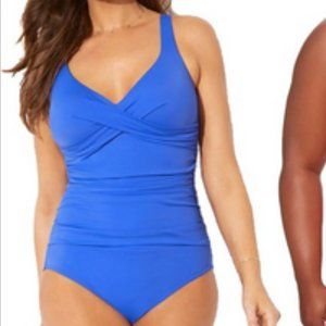 Nwt Swimsuits For All Twist vneck Shirred Plunge neck one piece 20